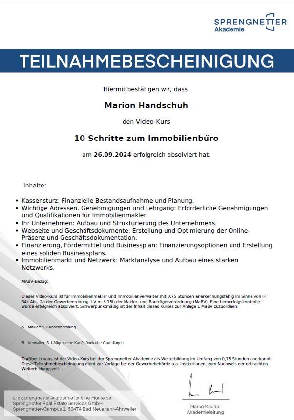 10 Schritte zum Immobilienbüro