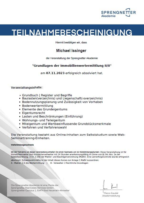 Grundlagen der Immobilienwertermittlung II