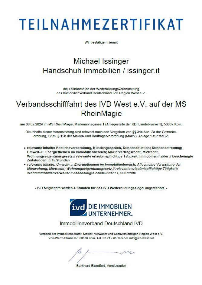 Verbandsschifffahrt des IVD West e.V. auf der MS RheinMagie