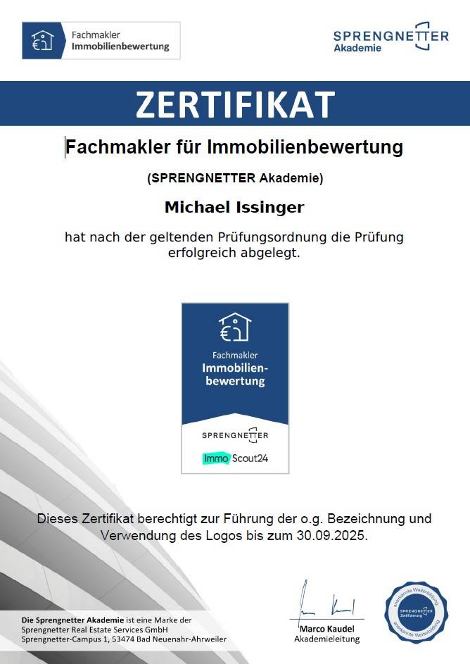 Fachmakler für Immobilienbewertung (SPRENGNETTER Akademie)