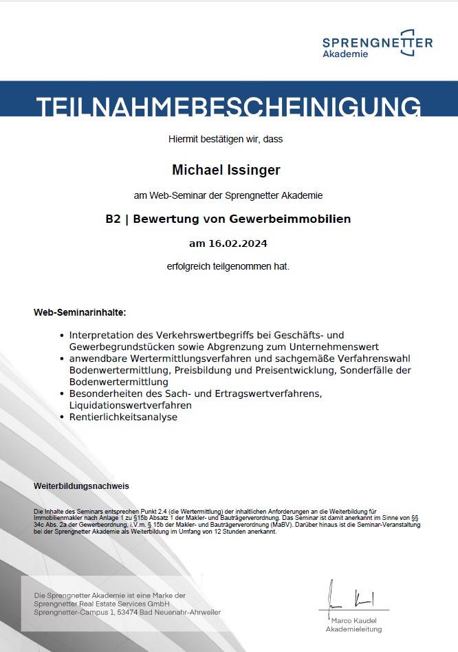 Bewertung von Gewerbeimmobilien